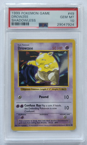 1999 Pokemon Trading Card Game Drowzee Base Set Shadowless PSA 10