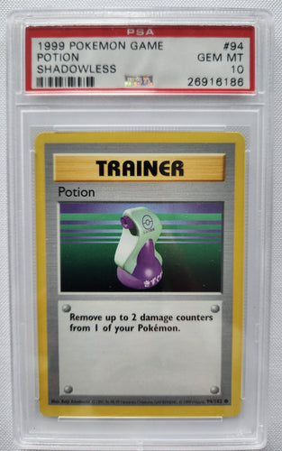 1999 Pokemon Trading Card Game Potion Trainer Base Set Shadowless PSA 10