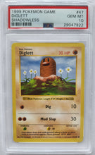 1999 Pokemon Trading Card Game Diglett Base Set Shadowless PSA 10