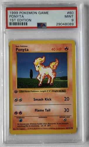 1999 Pokemon Trading Card Game Ponyta 1st Edition Base Set PSA 9