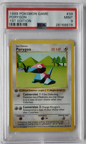 1999 Pokemon Trading Card Game Porygon 1st Edition Base Set PSA 9