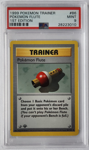 1999 Pokemon Trading Card Game Pokemon Flute Trainer 1st Edition Base Set PSA 9