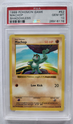 1999 Pokemon Trading Card Game Machop Base Set Shadowless PSA 10